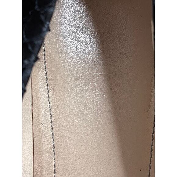 Calvin Klein Black Leather Platform Pumps Heels Reptile Texture Women's Size 9M - Picture 7 of 8